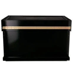 SmartPak Deluxe Wood Trunk - Custom Plate -Ovatio Horse Shop 16297 black back