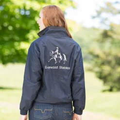 Personalized Fleece Lined Nylon Jacket -Ovatio Horse Shop 16685 navy model 7