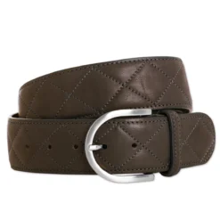 The Tailored Sportsman Quilted "C" Leather Belt - Clearance! -Ovatio Horse Shop 18211 chocolatesilver coiled silo