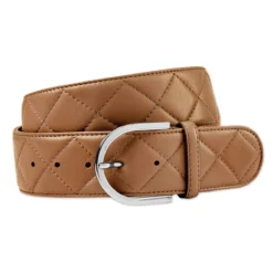 The Tailored Sportsman Quilted "C" Leather Belt