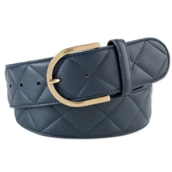 The Tailored Sportsman Quilted "C" Leather Belt 9 The Tailored Sportsman Quilted "C" Leather Belt -Ovatio Horse Shop 18211 navygold 1