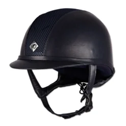 Charles Owen AYR8 Plus Leather Look Helmet -Ovatio Horse Shop 19716 navy