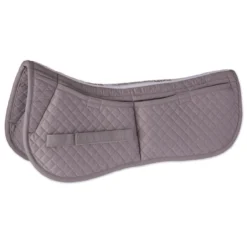 Equine Comfort Cotton Correction 4 Pocket Half Pad With Memory Foam Inserts -Ovatio Horse Shop 21075 grey