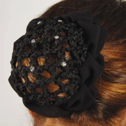 Crystal Hair Net Scrunchie With Clips