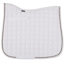 SmartPak Deluxe Octagon & Diamond Dressage Saddle Pad -Ovatio Horse Shop 24136 whitenavytaupe copy