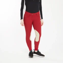 Hadley Mid-Rise Breeches By SmartPak - Knee Patch -Ovatio Horse Shop 24691 passionred 3