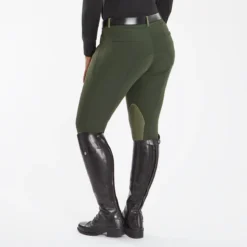 Piper Winter Softshell Breeches By SmartPak - Knee Patch -Ovatio Horse Shop 24847 darkolive 2