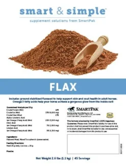 Nutrition Essentials SmartPak -Ovatio Horse Shop 25005 smartsimpleflax frontlabel
