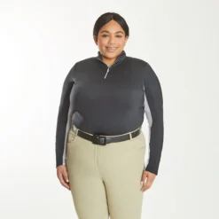Hadley SunShield Long Sleeve 1/4 Zip By SmartPak -Ovatio Horse Shop 25903 blackwhite 25746