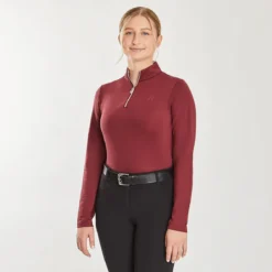 Hadley SunShield Long Sleeve 1/4 Zip By SmartPak -Ovatio Horse Shop 25903 merlot 23461