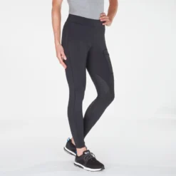 Piper Tights By SmartPak - Knee Patch -Ovatio Horse Shop 26007 solidblack bom 0057