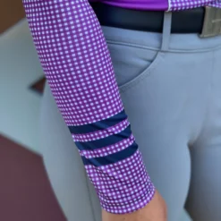 Arista Long Sleeve 1/4 Zip Sun Shirt -Ovatio Horse Shop 26380 ginghammagentanavy 3