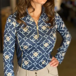 Arista Long Sleeve 1/4 Zip Sun Shirt -Ovatio Horse Shop 26380 luxenavy 1