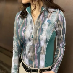 Arista Long Sleeve 1/4 Zip Sun Shirt -Ovatio Horse Shop 26380 tailsverdigris 1