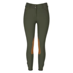 The Tailored Sportsman Vintage Tan Patch Mid Rise Breech -Ovatio Horse Shop 29564 lodengreen front