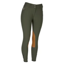The Tailored Sportsman Vintage Tan Patch Mid Rise Breech -Ovatio Horse Shop 29564 lodengreen right