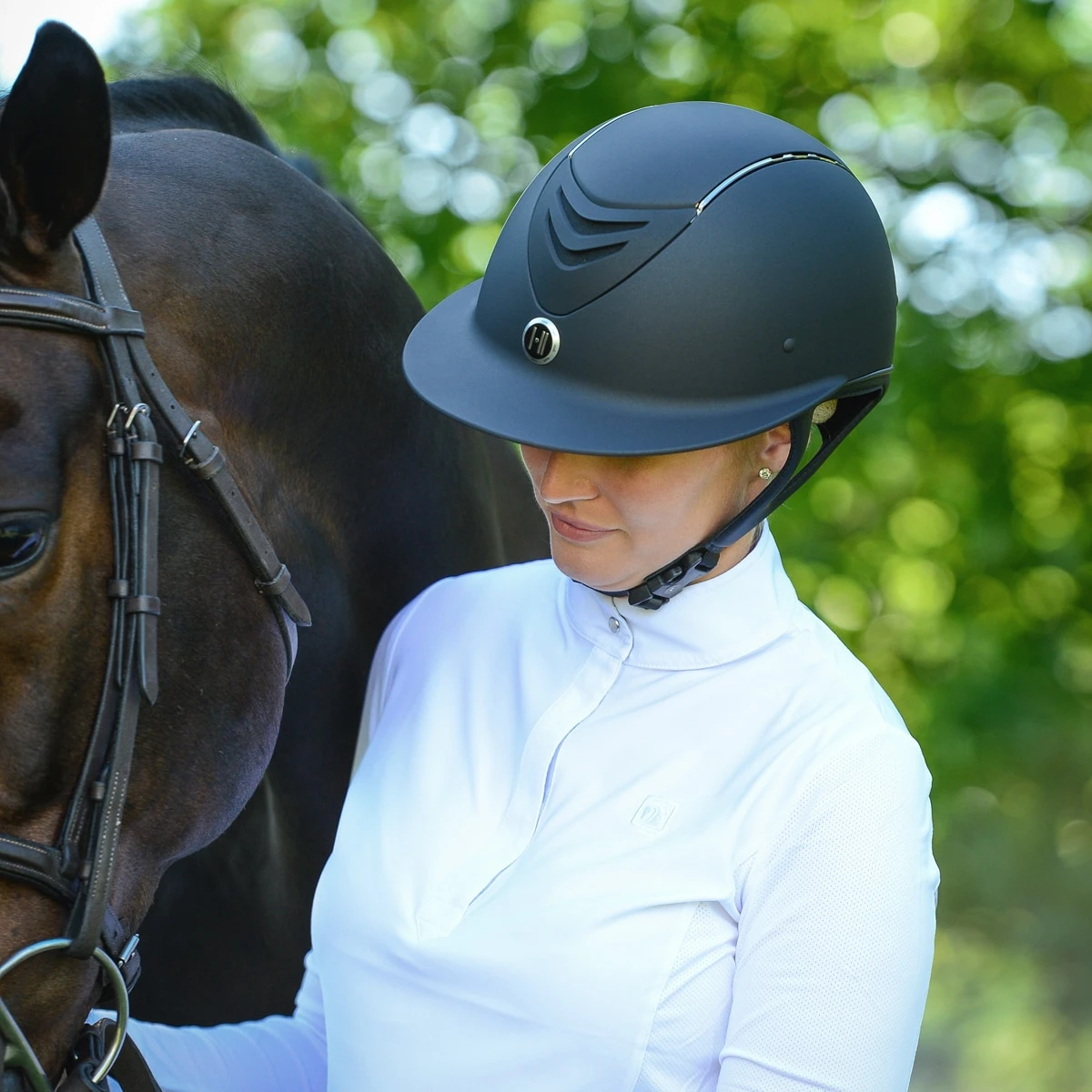 One K Avance Wide Brim Chrome Stripe Helmet 1 One K Avance Wide Brim Chrome Stripe Helmet