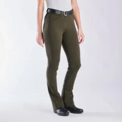 Piper Knit Mid-Rise Boot Cut Breeches By SmartPak - Knee Patch 33 Piper Knit Mid-Rise Boot Cut Breeches By SmartPak - Knee Patch -Ovatio Horse Shop 31466 dark olive 3343