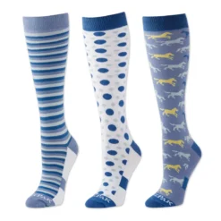 Piper 3-Pack Bamboo Boot Sock -Ovatio Horse Shop 31738 periwinkle group