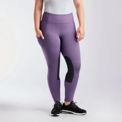 Kerrits Fleece Lite II Tights - Knee Patch - Clearance! -Ovatio Horse Shop 32432 lavender blackberry 5767