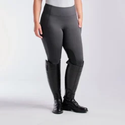Kerrits Fleece Lite II Tights - Knee Patch - Clearance! -Ovatio Horse Shop 32432 obsidian black 5734