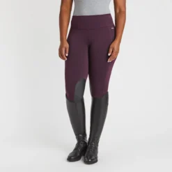 Kerrits Fleece Lite II Tights - Knee Patch - Clearance! -Ovatio Horse Shop 32432 raisinherringbone 1