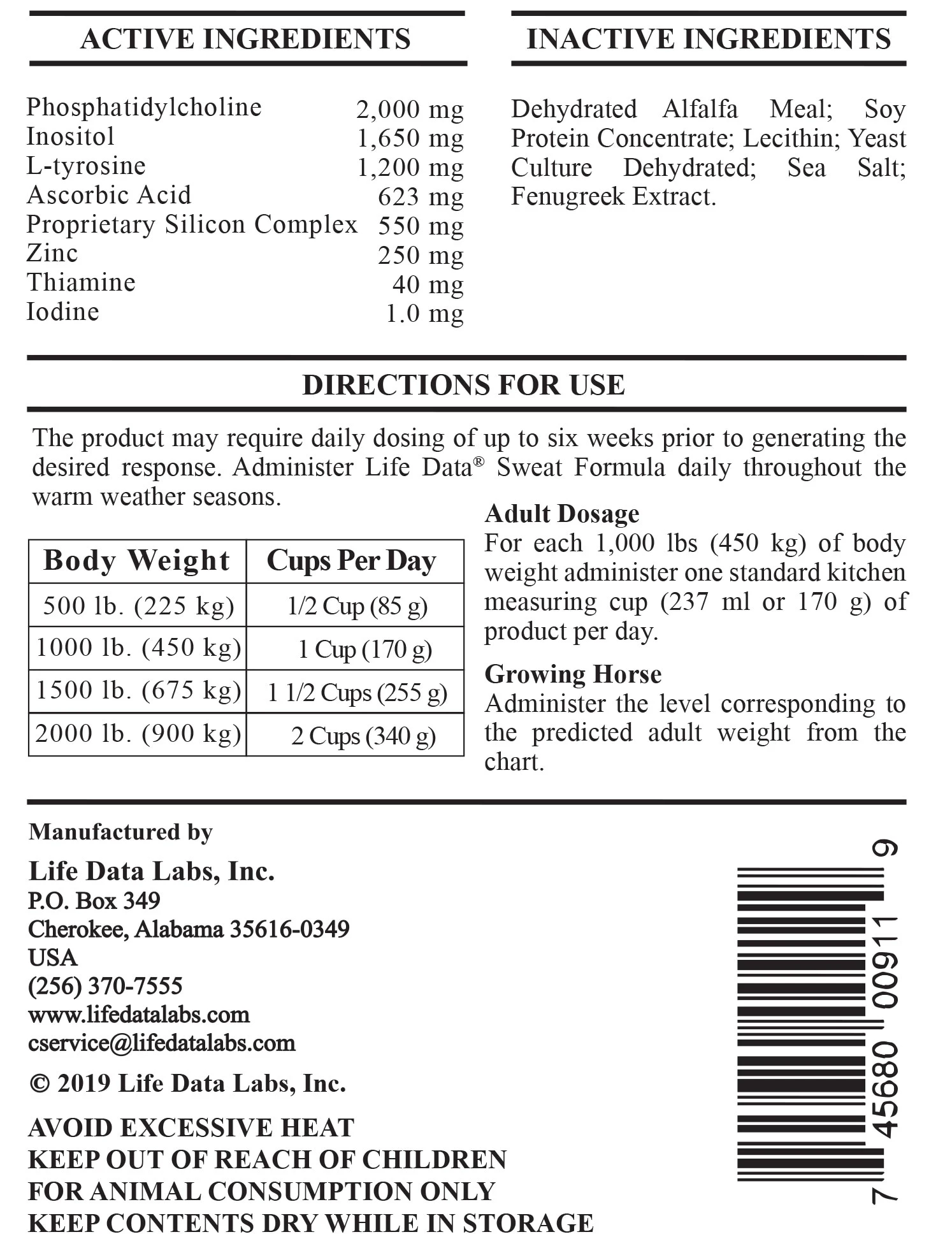 Life Data® Sweat Formula 2 Life Data® Sweat Formula - Image 2