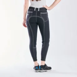 Piper Evolution Breeches By SmartPak - Full Seat -Ovatio Horse Shop 33064 black white piping 3689