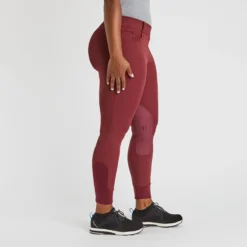 Hadley Mid-Rise Side Zip Breeches By SmartPak - Knee Patch -Ovatio Horse Shop 33065 merlot 11090