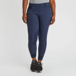 Hadley Mid-Rise Side Zip Breeches By SmartPak - Knee Patch -Ovatio Horse Shop 33065 navy 11053