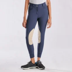 Hadley High-Rise Breeches By SmartPak - Knee Patch -Ovatio Horse Shop 33067 navy tan patch 8526