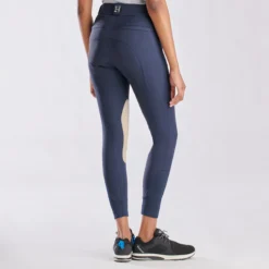 Hadley High-Rise Breeches By SmartPak - Knee Patch -Ovatio Horse Shop 33067 navy tan patch 8535