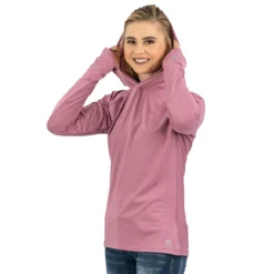 Mobile Cooling Hoodie -Ovatio Horse Shop 33174 plum hood onmodel