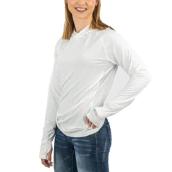 Mobile Cooling Hoodie -Ovatio Horse Shop 33174 white front onmodel