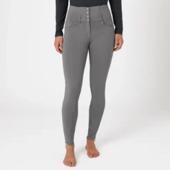 Horze Tara High Waist Silicone Full Seat Breeches - Clearance! -Ovatio Horse Shop 33186 steelgrey 1