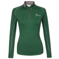 LeMieux Long Sleeve 1/4 Zip Base Layer -Ovatio Horse Shop 33275 huntergreen front