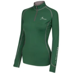 LeMieux Long Sleeve 1/4 Zip Base Layer -Ovatio Horse Shop 33275 huntergreen left