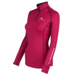 LeMieux Long Sleeve 1/4 Zip Base Layer -Ovatio Horse Shop 33275 mulberry left