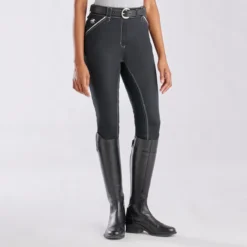 Piper Evolution High-Rise Breeches By SmartPak - Full Seat -Ovatio Horse Shop 33429 black white 8924