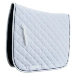SmartTherapy&reg; ThermoBalance&reg; Ceramic Oversized Dressage Saddle Pad -Ovatio Horse Shop 33483 white grey trim 5530