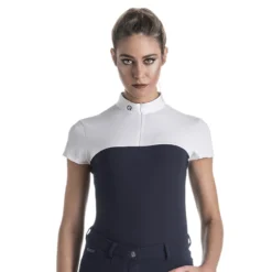 EGO7 Short Sleeve 1/4 Zip Mesh Top -Ovatio Horse Shop 33616 navy