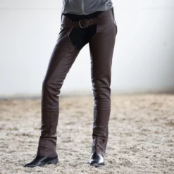 Horze Blake Leather Full Chaps -Ovatio Horse Shop 33716 brown front