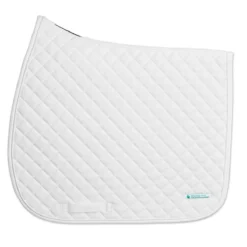 SmartPak Deluxe Organic Cotton Medium Diamond Dressage Saddle Pad -Ovatio Horse Shop 33836 white 1