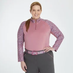 Piper SmartCore&trade; Block Print Long Sleeve ¼ Zip Sun Shirt