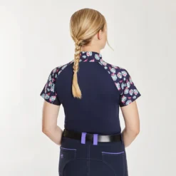 Piper SmartCore&trade; Block Print Short Sleeve ¼ Zip Sun Shirt -Ovatio Horse Shop 33995 flamingos 23932