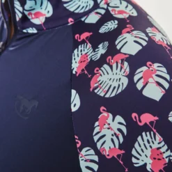Piper SmartCore&trade; Block Print Short Sleeve ¼ Zip Sun Shirt -Ovatio Horse Shop 33995 flamingos 23941