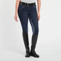 Piper Stretch Denim Breeches By SmartPak- Full Seat