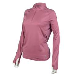 Mobile Cooling Drirelease 1/4 Zip Long Sleeve Sun Shirt -Ovatio Horse Shop 34121 plum angle