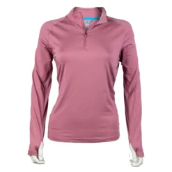Mobile Cooling Drirelease 1/4 Zip Long Sleeve Sun Shirt -Ovatio Horse Shop 34121 plum front