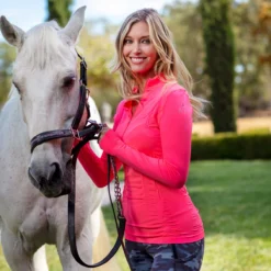 Goode Rider 1/4 Zip Sun Shirt -Ovatio Horse Shop 34302 punch 4